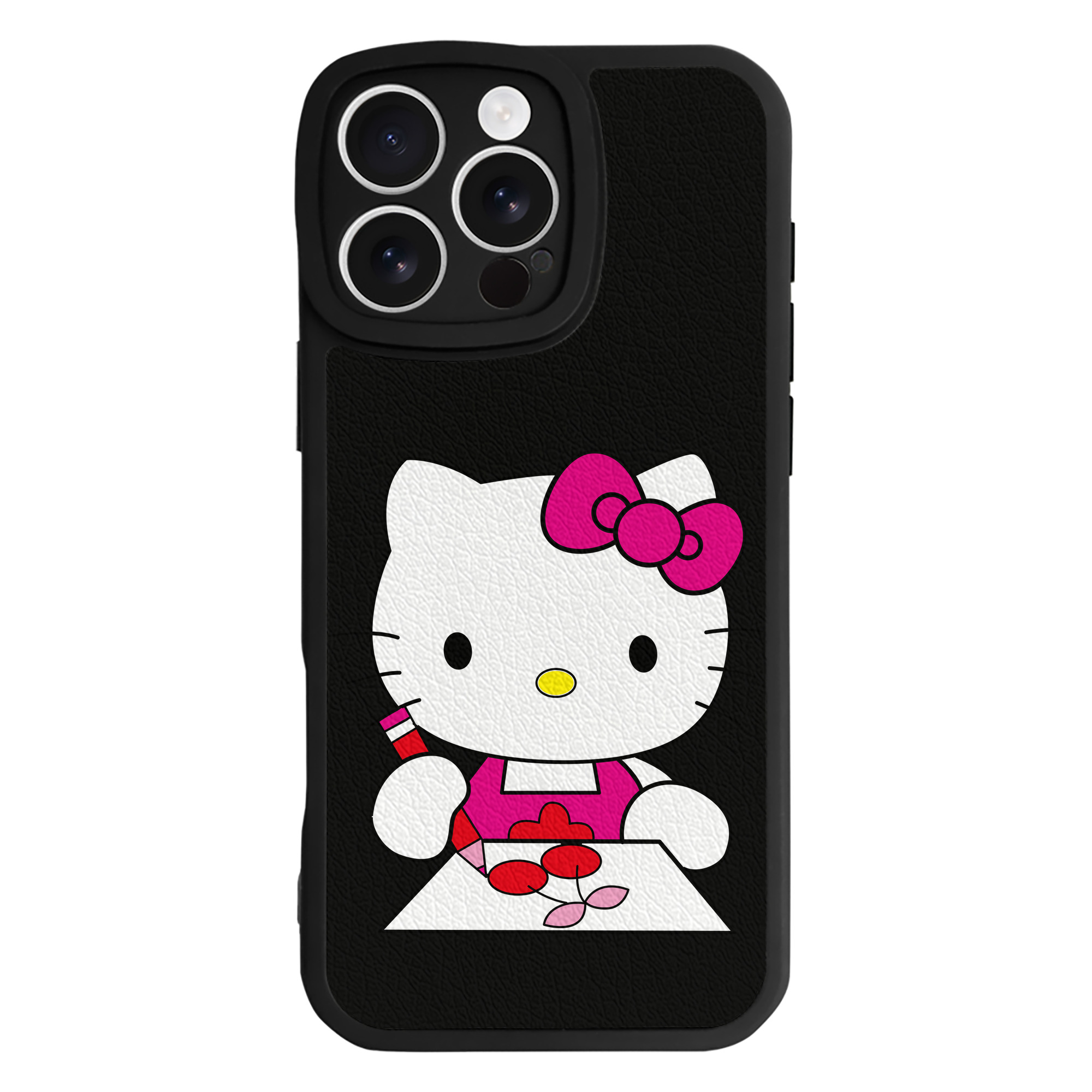 （画像用） Hello Kitty ハローキティ 【iPhone 16シリーズ対応】シリコンスマホケース（レザー調） 材質：シリコン